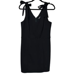 Express Women’s Black V-Neck Sheath Sleeveless Bow Mini Dress Sz M